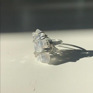 handmade crystal wrapped ring 🧿
